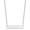 10k White Gold Small Blank Bar Necklace