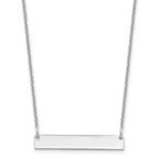 14k White Gold Small Polished Blank Bar Necklace