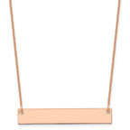 14k Rose Gold Medium Blank Bar Necklace