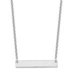 Sterling Silver/Rhodium-plated Medium Blank Bar Necklace