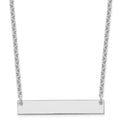 Sterling Silver/Rhodium-plated Medium Blank Bar Necklace