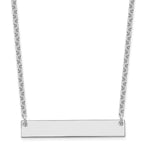 Sterling Silver/Rhodium-plated Medium Blank Bar Necklace