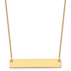 14k Yellow Gold Medium Blank Bar Necklace