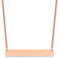 Sterling Silver/Rose-plated Large Blank Bar Necklace