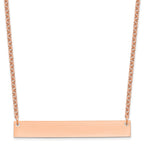 Sterling Silver/Rose-plated Large Blank Bar Necklace