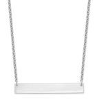 Sterling Silver/Rhodium-plated Large Blank Bar Necklace