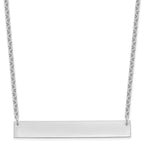 Sterling Silver/Rhodium-plated Large Blank Bar Necklace