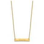 Sterling Silver/Gold-plated Small EDWARDIAN SCRIPT Bar Necklace