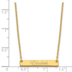 Sterling Silver/Gold-plated Small EDWARDIAN SCRIPT Bar Necklace