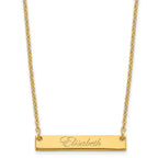 Sterling Silver/Gold-plated Small EDWARDIAN SCRIPT Bar Necklace