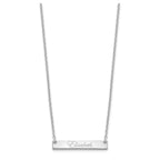 SS/Rhodium-plated Small EDWARDIAN SCRIPT Bar Necklace