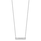 14k White Gold Small EDWARDIAN SCRIPT Bar Necklace