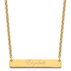 SS/Gold-plated Medium EDWARDIAN SCRIPT Bar Necklace