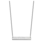 SS/Rhodium-plated Medium EDWARDIAN SCRIPT Bar Necklace