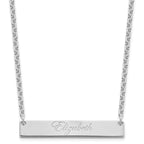 SS/Rhodium-plated Medium EDWARDIAN SCRIPT Bar Necklace