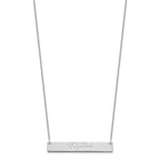 14k White Gold Medium EDWARDIAN SCRRIPT Bar Necklace