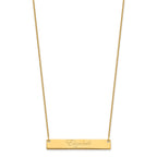 14k Yellow Gold Medium EDWARDIAN SCRIPT Bar Necklace