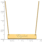 14k Yellow Gold Medium EDWARDIAN SCRIPT Bar Necklace