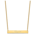Sterling Silver/Gold-plated Large EDWARDIAN SCRIPT Bar Necklace