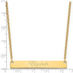 Sterling Silver/Gold-plated Large EDWARDIAN SCRIPT Bar Necklace