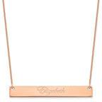 14k Rose Gold Large EDWARDIAN SCRIPT Bar Necklace