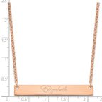 Sterling Silver/Rose-plated Large EDWARDIAN SCRIPT Bar Necklace