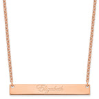 Sterling Silver/Rose-plated Large EDWARDIAN SCRIPT Bar Necklace