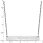SS/Rhodium-plated Large EDWARDIAN SCRIPT Bar Necklace