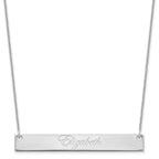 14k White Gold Large EDWARDIAN SCRIPT Bar Necklace