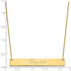 14k Yellow Gold Large EDWARDIAN SCRIPT Bar Necklace