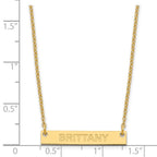 SS/Gold-plated Small Capitalized ARIAL ROUNDED Bar Necklace