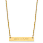 SS/Gold-plated Small Capitalized ARIAL ROUNDED Bar Necklace