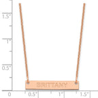 14k Rose Gold Small Capitalized ARIAL ROUNDED Bar Necklace