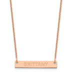 14k Rose Gold Small Capitalized ARIAL ROUNDED Bar Necklace