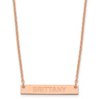 SS/Rose-plated Small Capitalized ARIAL ROUNDED Bar Necklace