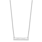 SS/Rhod-plated Small Capitalized ARIAL ROUNDED Bar Necklace
