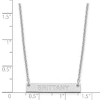 SS/Rhod-plated Small Capitalized ARIAL ROUNDED Bar Necklace