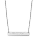 SS/Rhod-plated Small Capitalized ARIAL ROUNDED Bar Necklace