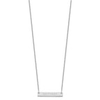 14k White Gold Small Capitalized ARIAL ROUNDED Bar Necklace