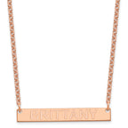 SS/Rose-plated Medium Capitalized ARIAL ROUNDED Bar Necklace