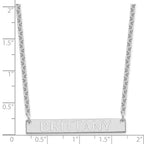 SS/Rhod-plated Medium Capitalized ARIAL ROUNDED Bar Necklace