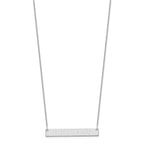 14k White Gold Medium Capitalized ARIAL ROUNDED Bar Necklace