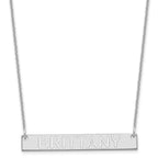 10k White Gold Medium Capitalized ARIAL ROUNDED Bar Necklace