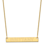 14k Yellow Gold Medium Capitalized ARIAL ROUNDED Bar Necklace