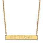 SS/Gold-plated Large Capitalized ARIAL ROUNDED Bar Necklace