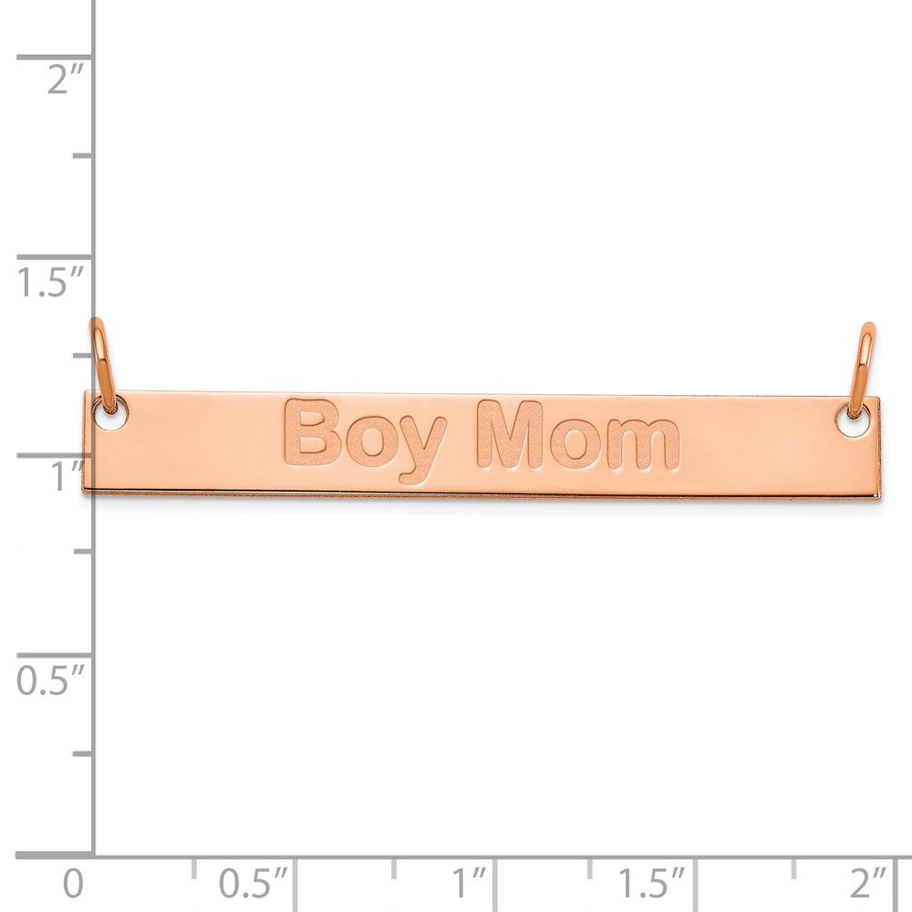SS/Rose-plated Large Capitalized ARIAL ROUNDED Bar Necklace