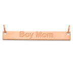 SS/Rose-plated Large Capitalized ARIAL ROUNDED Bar Necklace