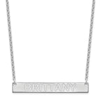 SS/Rhod-plated Large Capitalized ARIAL ROUNDED Bar Necklace