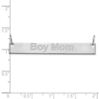 SS/Rhod-plated Large Capitalized ARIAL ROUNDED Bar Necklace