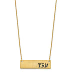 SS/Gold-plated Brushed Enameled Initial Monogram Bar Necklace
